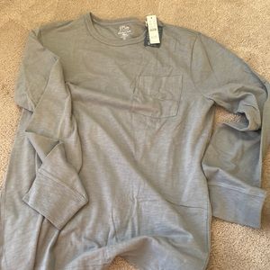 J Crew Brand New slub cotton long-sleeve T-shirt Slate Blue Slim XL